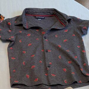 Andy and Evan Kids Boys Toddler Watermelon Pattern Classy Short Sleeve 4T